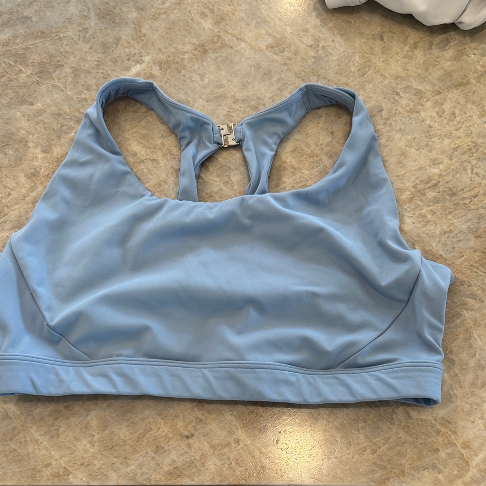 Athleta Sky Blue Racerback Clasp Sports Bra